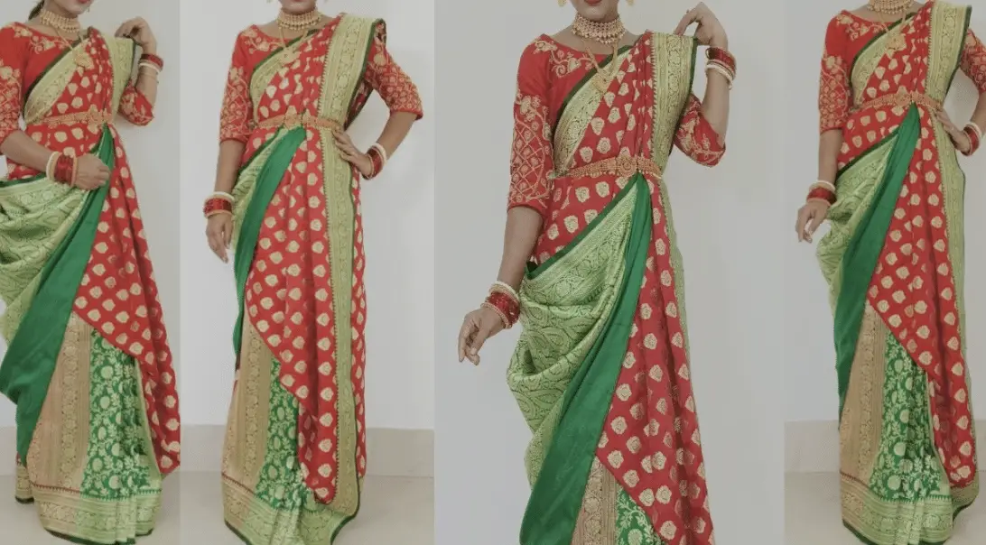 Bengali Style (Atpoure), sari.